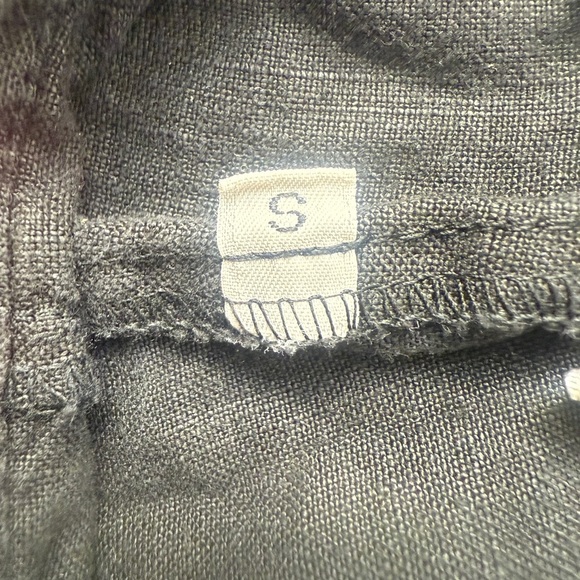 Kleen 100% Linen Barrel Ankle Pant Womens S Black Elastic Waist Lagenlook Boho - Picture 6 of 11